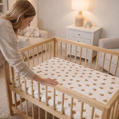 drap housse lit bebe douceur essentielle