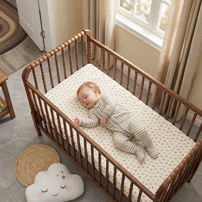 drap housse lit bebe serenite nocturne