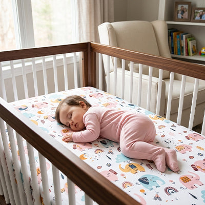 drap housse lit bebe textile durable