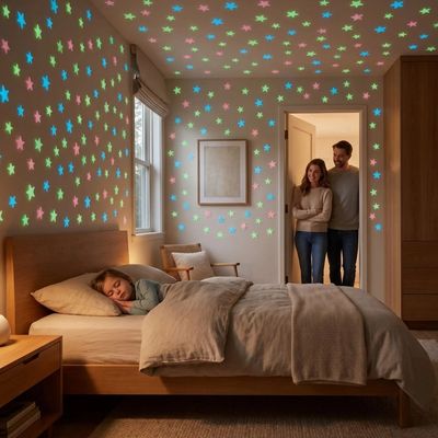 etoiles fluorescentes autocollants