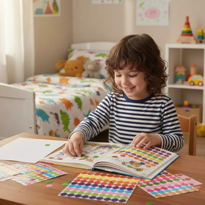 gommettes feuilles de stickers multicolores