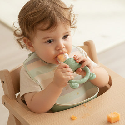grignoteuse bebe filet en silicone alimentaire perfore