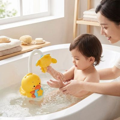 jeu d eau bain bebe fleur