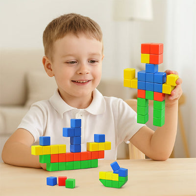 jeu de construction magnetique multicolore