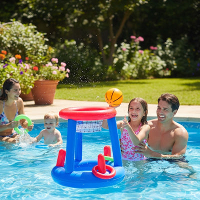 jeu piscine bleu fonce