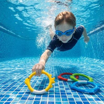 jeu piscine multicolores