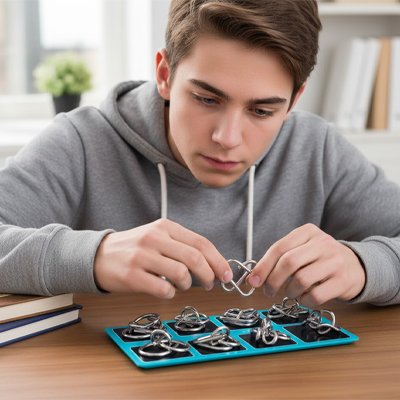 jeux de reflexion et de logique metalliques individuels