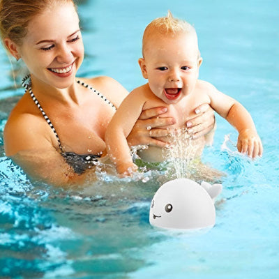 Jouet de bain bébé | baleine lumineuse