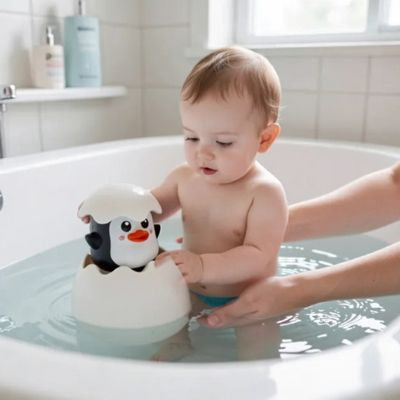 Jouet de bain bébé |  canard & pingouin