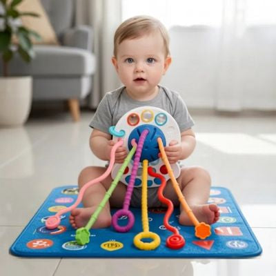 jouets sensoriels en silicone bleu