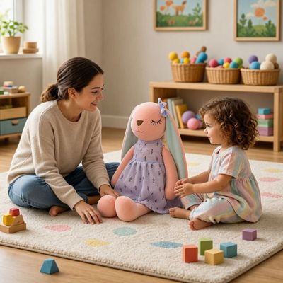 lapin peluche apaisant