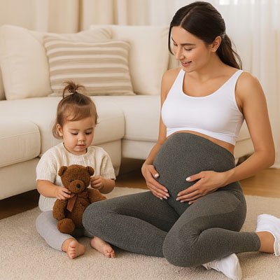 legging grossesse matière cotelee respirante