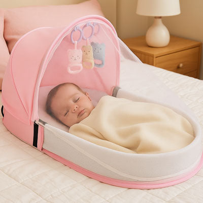 lit bebe de voyage rose