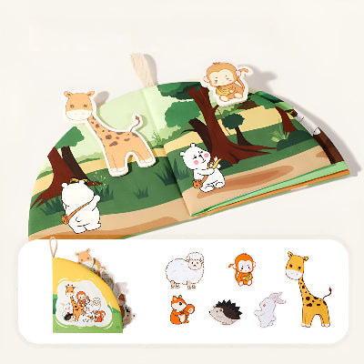 livre bebe en tissu foret