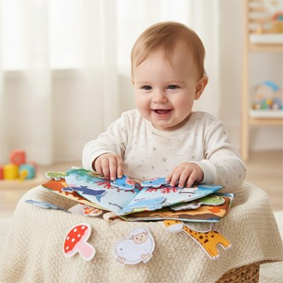 Livre bébé en tissu | Éveil Doux Coloré