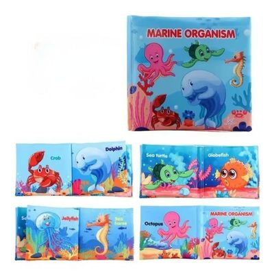 livre bebe en tissus animaux marin