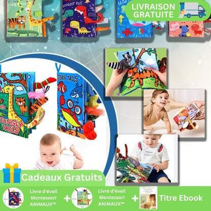 Livre d'éveil Montessori ANIMAUX™ - bebemam.com