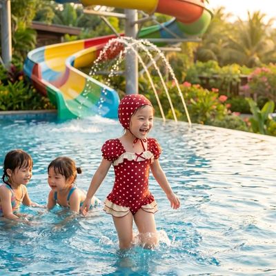 maillot de bain bebe rouge pois