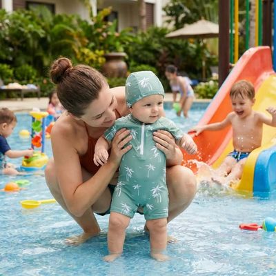 maillot de bain bebe vert