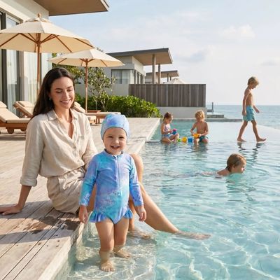 maillot de bain enfant floral colore
