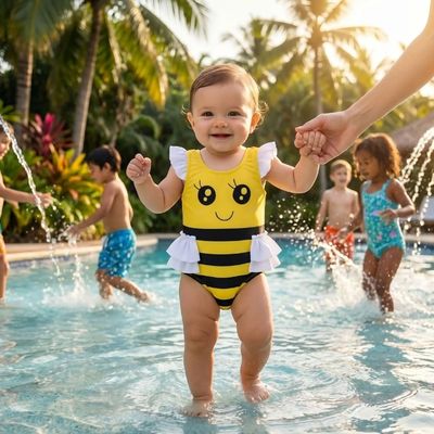maillot de bain enfant jaune