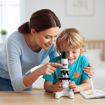 microscope enfant mere et fils