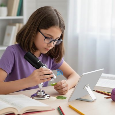 microscope portable enfant eclairage LED integre