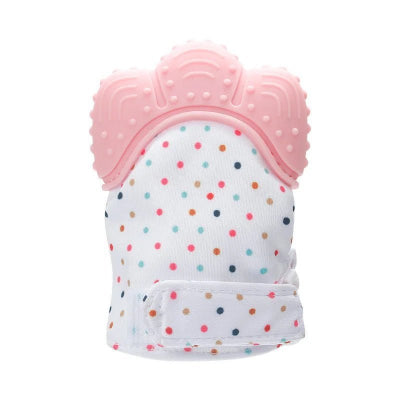 mitaine de dentition rose