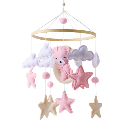 mobile bebe feerique lapin lune rose