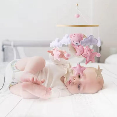 mobile bebe feerique lapin lune systeme de developpement visuel