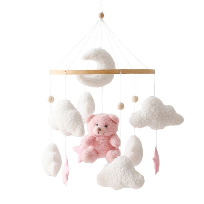 mobile bebe nuages et etoiles rose