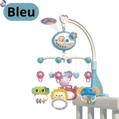 Mobile musical pour bebe babycrib bleu
