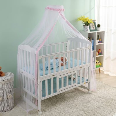 moustiquaire lit bebe rose clair