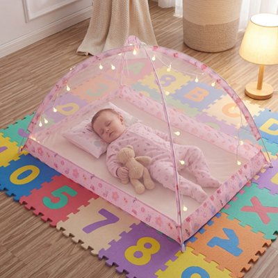 moustiquaire lit bebe rose