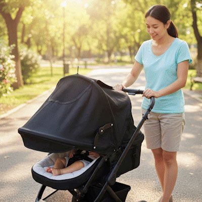 par soleil pour poussette​ couverture etendue