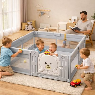 parc bebe ours gris