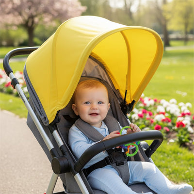 pare soleil pour poussette jaune