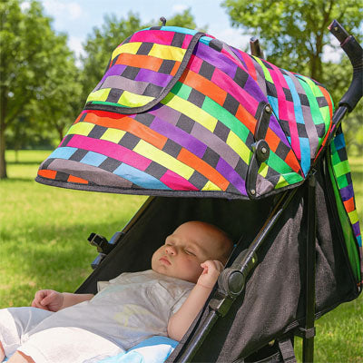 pare soleil pour poussette multicolore