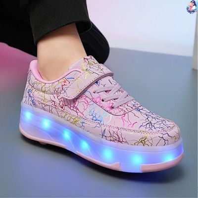 Patins à roulettes fille | Roues lumineuses LED réglables