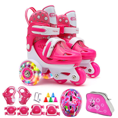 Patins à roulettes enfant | Roues lumineuses LED réglables