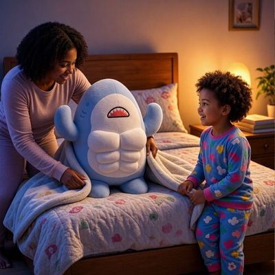 peluche requin muscle creatif