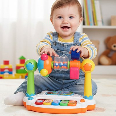 piano bebe stimule les sens