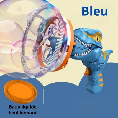pistolet a bulles dinosaure dinobul bleu