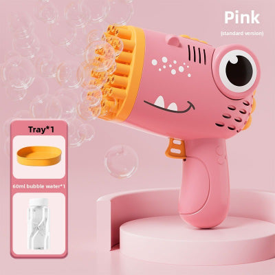 pistolet a bulles dinosaure rose