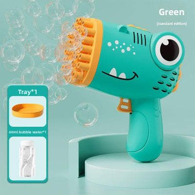 pistolet a bulles dinosaure vert