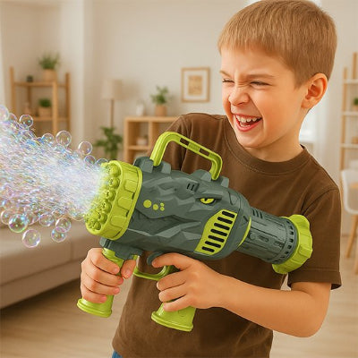 pistolet a bulles forme de tete de dinosaure