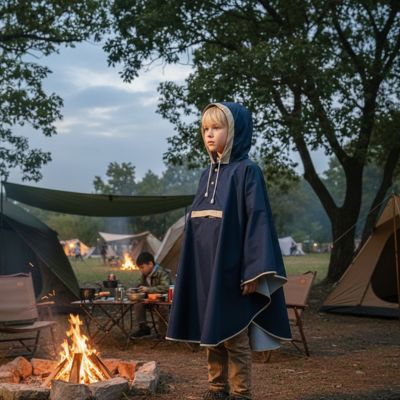 poncho enfant tissu impermeable 
