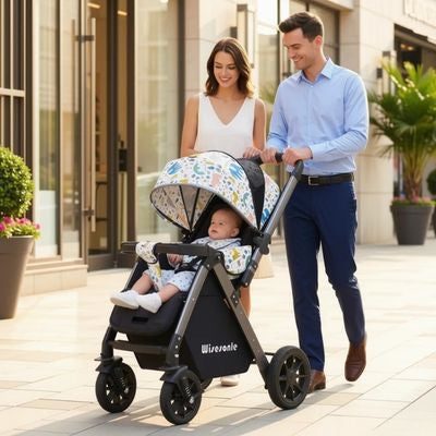 poussette bebe pliable blanc noir