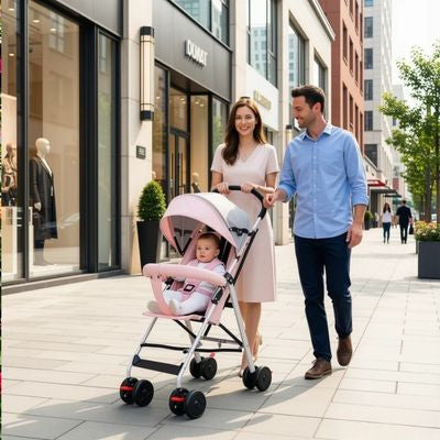 poussette bebe pliable rose