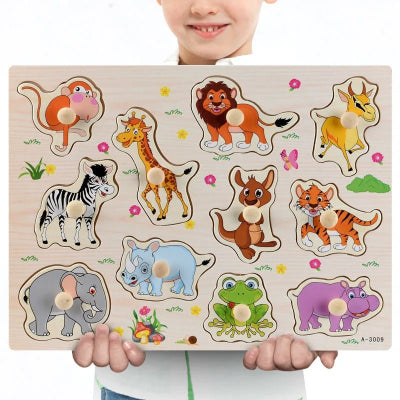 puzzle 3D en bois animaux